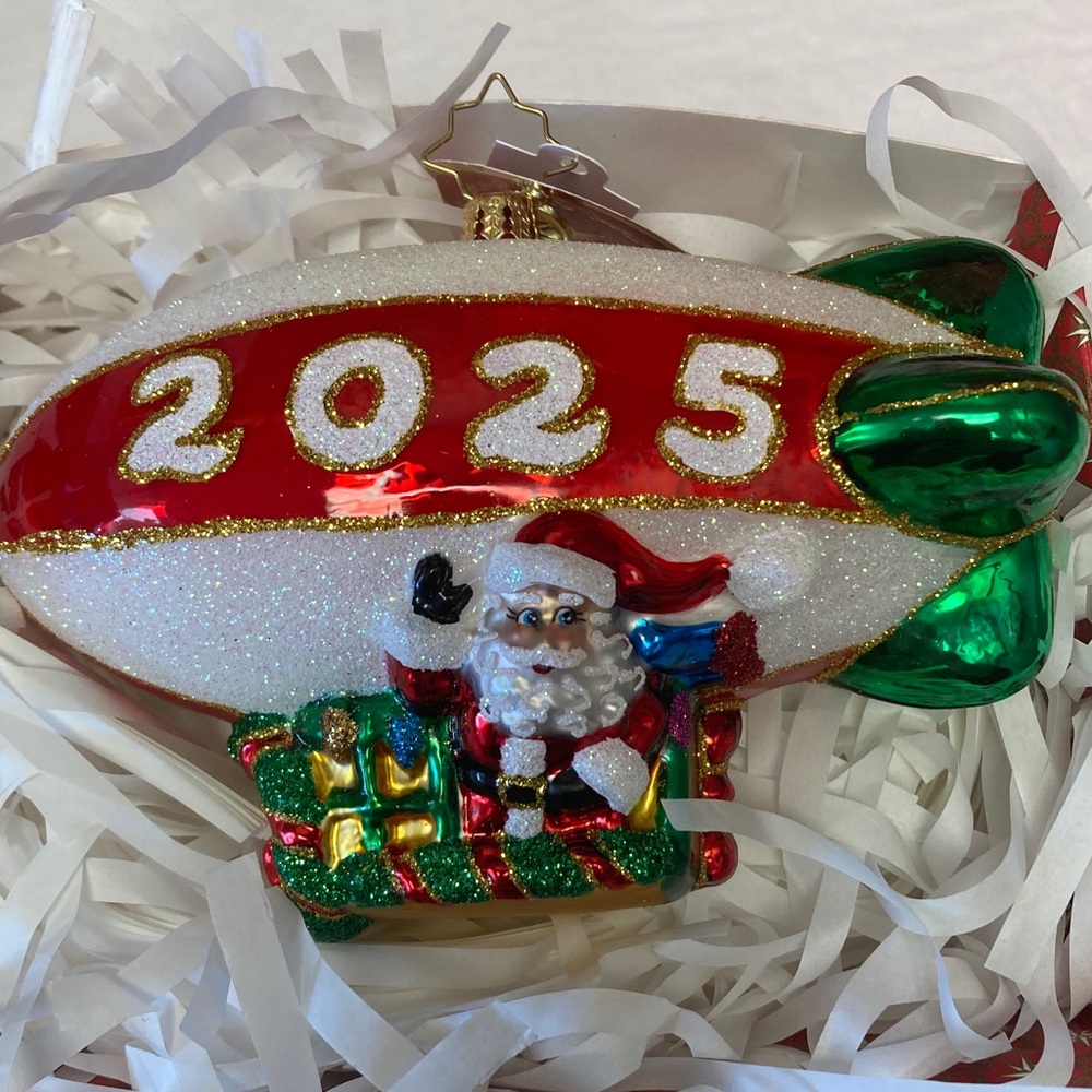 Christopher Radko 2025 Santa Blimp Ornament